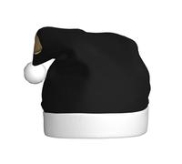 WHJDPP Baby bear in the little house Picture Men's and women's plush Christmas hats, adult New Year's holiday party caps