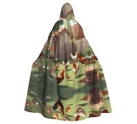 WHJDPP BackYard Chickens Picture Adult Hooded Cloak is a super large, comfortable, and durable Halloween hooded poncho