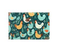 WHJDPP Backyard Chickens Prints Placemats Set of 6 12x18in - Durable Table Layers for Stylish Home, Hotel & Festive Gatherings