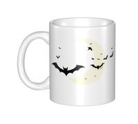 WHJDPP Bats on the moon Picture mug ceramic Mugs for cappuccino, latte, cereal, yogurt, milk, hot or cold drinks Micro-wave oven