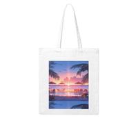 WHJDPP Beach at sunset Picture Woman Canvas Tote Bag Strong and durable for traveling, shopping, Daily One Size
