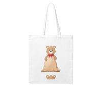 WHJDPP Bear in the sack Picture Woman Canvas Tote Bag Strong and durable for traveling, shopping, Daily One Size