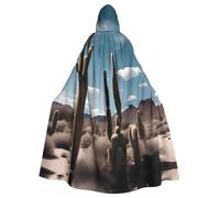 WHJDPP beautiful cactus Printing Adult Hooded Cloak is a super large, comfortable, and durable Halloween hooded poncho