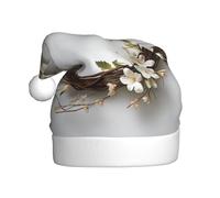 WHJDPP Beautiful willow branches and wreaths Picture Men's and women's plush Christmas hats, adult New Year's holiday party caps