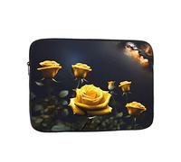WHJDPP Beautiful Yellow Roses Prints Shockproof Portable Laptop Sleeve Bag 17 inch for Men and Women Business Travel, Office Daily Use