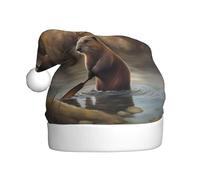 WHJDPP beaver working Printed Christmas Hat for Adult Festive Celebrations as a Gift for Men and Women