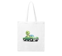 WHJDPP Big dinosaur in the car Picture Woman Canvas Tote Bag Strong and durable for traveling, shopping, Daily One Size