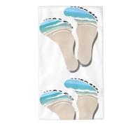 WHJDPP Big Footprints on The Beach Picture Towel Towels 27.5x16in Skin-Friendly Absorbent Fluffy and Soft for Bathroom, Beach, Outdoors