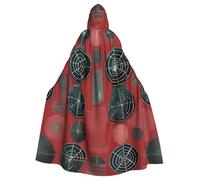 WHJDPP Biological weapons pattern Picture Halloween Adult Hooded Cape Cloak with Bow Tie for Costume Parties, Cosplay