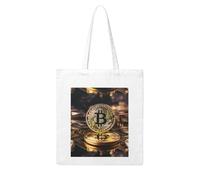 WHJDPP bitcoin Printing Woman Canvas Tote Bag Strong and durable for traveling, shopping, Daily One Size
