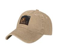 WHJDPP Black A Little Bear Learning Knowledge Picture Washed Cowboy Baseball Cap for Adults - Stylish and Breathable Hat, Natural, One size