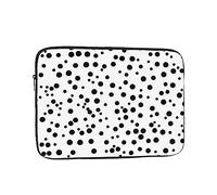 WHJDPP Black and White Polka Dot Prints Shockproof Portable Laptop Sleeve Bag 10 inch for Men and Women Business Travel, Office Daily Use