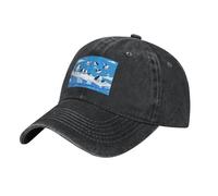 WHJDPP Black Cowboy Baseball Cap Penguins on The Iceberg Printed Adjustable Cotton Hat Classic Curved Brim