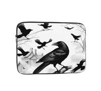 WHJDPP Black Crow Birds Prints Shockproof Portable Laptop Sleeve Bag 12 inch for Men and Women Business Travel, Office Daily Use