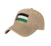 WHJDPP Black Flag of The State of Palestine Picture Washed Cowboy Baseball Cap for Adults - Stylish and Breathable Hat