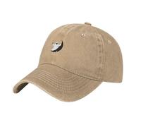 WHJDPP Black Ghost on The Moon Picture Washed Cowboy Baseball Cap for Adults - Stylish and Breathable Hat, Natural, One size