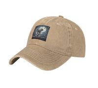 WHJDPP Black Koala in The Moonlight Picture Washed Cowboy Baseball Cap for Adults - Stylish and Breathable Hat, Natural, One size