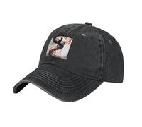 WHJDPP Black Little Black cat on The Spiral Staircase Picture Washed Cowboy Baseball Cap for Adults - Stylish and Breathable Hat