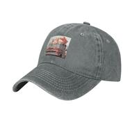 WHJDPP Black Little Orange cat Having a Ride Picture Washed Cowboy Baseball Cap for Adults - Stylish and Breathable Hat