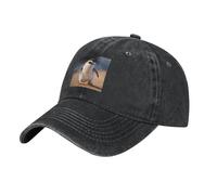 WHJDPP Black Little Penguin Learning to Walk Picture Washed Cowboy Baseball Cap for Adults - Stylish and Breathable Hat