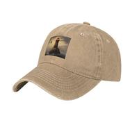 WHJDPP Black Little Sparrow Flying to The Lighthouse Picture Washed Cowboy Baseball Cap for Adults - Stylish and Breathable Hat, Natural, One size