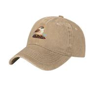 WHJDPP Black Little Sparrow in The Flowerbed Picture Washed Cowboy Baseball Cap for Adults - Stylish and Breathable Hat