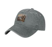 WHJDPP Black Looking Out to sea Picture Washed Cowboy Baseball Cap for Adults - Stylish and Breathable Hat, Gray, One size