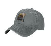 WHJDPP Black Monster in The Stroller Picture Washed Cowboy Baseball Cap for Adults - Stylish and Breathable Hat, Gray, One size