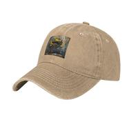 WHJDPP Black Monster in The Stroller Picture Washed Cowboy Baseball Cap for Adults - Stylish and Breathable Hat