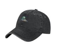 WHJDPP Black Monster on The Stone Pier Picture Washed Cowboy Baseball Cap for Adults - Stylish and Breathable Hat