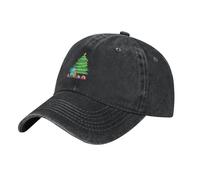 WHJDPP Black Monster Under The Christmas Tree Picture Washed Cowboy Baseball Cap for Adults - Stylish and Breathable Hat, Black, One size