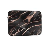 WHJDPP Black Rose Gold Marble Prints Shockproof Portable Laptop Sleeve Bag 15 inch for Men and Women Business Travel, Office Daily Use