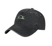 WHJDPP Black Shamrock Rainbow Bridge Picture Washed Cowboy Baseball Cap for Adults - Stylish and Breathable Hat, Black, One size