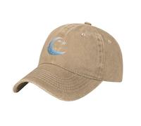 WHJDPP Black Snowflakes on The Moon Picture Washed Cowboy Baseball Cap for Adults - Stylish and Breathable Hat