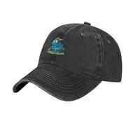 WHJDPP Black The Little Monster Pulling Carrots Picture Washed Cowboy Baseball Cap for Adults - Stylish and Breathable Hat