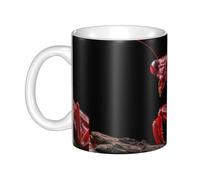 WHJDPP Blade Red Praying Mantis Picture mug ceramic Mugs for cappuccino, latte, cereal, yogurt, milk, hot or cold drinks Micro-wave oven