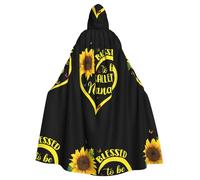 WHJDPP Blessed to Be Called Sunflower Prints Hooded Cloak - Long, Comfortable Cosplay Throw