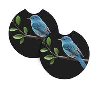 WHJDPP blue bird Pattern Car Coasters Set of 2 - Durable Rubber Cup Holder Protectors, Waterproof & Odorless for All Vehicles