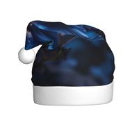 WHJDPP Blue flowers in the dark Picture Men's and women's plush Christmas hats, adult New Year's holiday party caps
