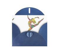 WHJDPP Blue Greeting Card a Dancer Printing 4x6in for Christmas, children's birthdays, Valentine's Day, wedding anniversaries, and party invitations