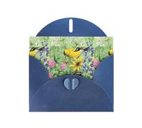 WHJDPP Blue Greeting Card American goldfinch Printing 4x6in for Christmas, children's birthdays, Valentine's Day, wedding anniversaries, and party invitations