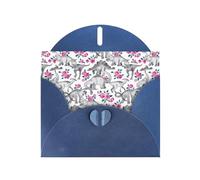 WHJDPP Blue Greeting Card Dinosaurs Roses Printing 4x6in for Christmas, children's birthdays, Valentine's Day, wedding anniversaries, and party invitations