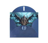 WHJDPP Blue Greeting Card Flying Dragon Printing 4x6in for Christmas, children's birthdays, Valentine's Day, wedding anniversaries, and party invitations
