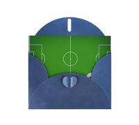 WHJDPP Blue Greeting Card Green Grass Field Soccer Playground The Ball Printing 4x6in for Christmas, children's birthdays, Valentine's Day, wedding anniversaries, and party invitations