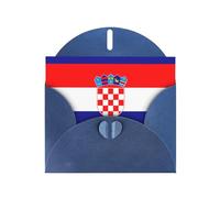 WHJDPP Blue Greeting Card Republic of Croatia flag Printing 4x6in for Christmas, children's birthdays, Valentine's Day, wedding anniversaries, and party invitations