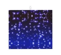 WHJDPP Bright Stars Prints Kitchen Drying Mat - Absorbent Dish Drying Throw with Colorful Prints, Quick-Dry Countertop Layer for Dishes & Utensils - Non-Slip, Reversible