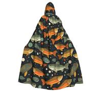 WHJDPP brook trout fly fishing Printed Halloween Adult Hooded Cape Cloak - Super Large Hooded Cloak No Zipper