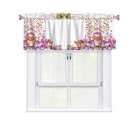 WHJDPP Butterflies Flowers Prints Charming Kitchen Window Cover - 54x18 Inch Peach Skin Valance with Decorative Print
