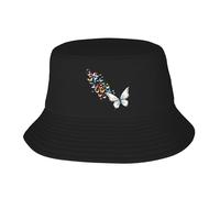 WHJDPP Butterfly on a Thousand Paper Cranes Picture Adult Fisherman's Hat for Men and Women Foldable Headwear for Outdoor Activities Black