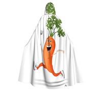 WHJDPP Carrot With Fork Printing Adult Hooded Cloak is a super large, comfortable, and durable Halloween hooded poncho